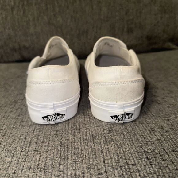 Vans Off the Wall Skateboarding Shoes Women's US 6 Cream Canvas Slip-on Sneakers - Picture 4 of 7